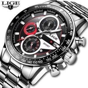 LUIK Mode Mannen Horloges Mannelijke Creatieve Business Chronograaf Quartz Klok Roestvrij Staal Waterdicht Horloge Mannen Relogio Masculino LY219r