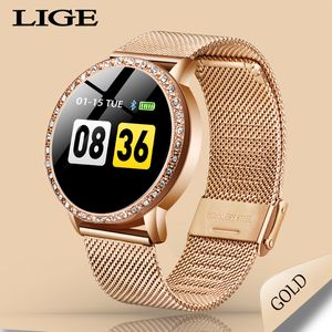 LIGE Dames Montre Smart Watch Femmes Pression Artérielle Moniteur de Fréquence Cardiaque Fitness Tracker Sport Smart Band Réveil Rappel Smartwatch 201116