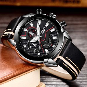 Lige luxe merk horloge mannen mode casual sport quartz polshorloge lederen waterdichte mannen; s horloges klok relogios masculino 210527
