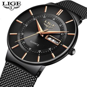 Lige Luxury Men Watches Imploudling Ultra delgada Reloj Correa de acero macho Costario Casco Watch Sports Wrist Man 240425