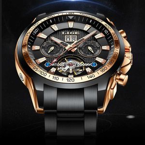 Lige mannen kijken mechanische horloges voor mannen luxe saffierglas automatische polshorloge mannen 100m waterdicht reloj Hombre 210527