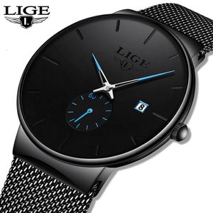 LIGE hommes montres haut de gamme marque hommes mode affaires montre décontracté analogique Quartz montre-bracelet étanche horloge Relogio Masculino C271O