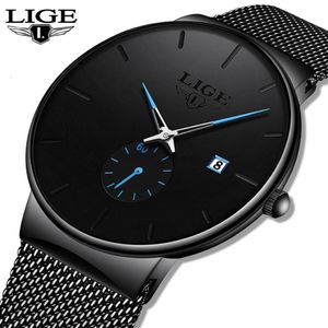 LIGE hommes montres haut de gamme marque hommes mode affaires montre décontracté analogique Quartz montre-bracelet étanche horloge Relogio Masculino C270f