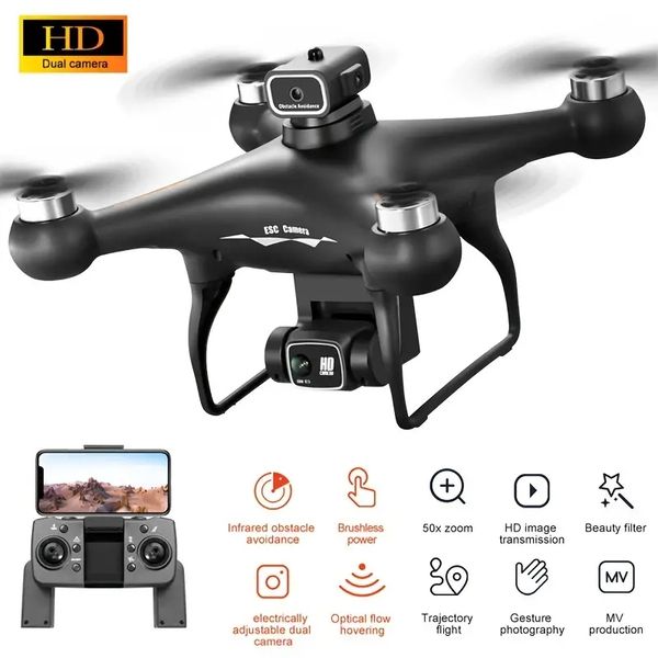 LIGE Mini drone intégré double caméra de prise de vue HD avec caméra ESC à moteur sans balais, mode de maintien de la hauteur pour éviter les obstacles IR, décollage/atterrissage à une touche, montée et chute