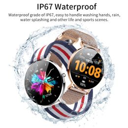 Lige New Ultra Thin Smart Watch Femmes 1.36 "AMOLED 360 * 360 HD Pixel Affichage Afficher toujours le rappel de l'appel Smartwatch Ladies + Box