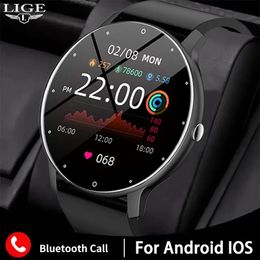 Lige Smart Watch Men 128 Full Touch Bracelet Fitness Tracker Sports Watches Bluetooth Call Women Women Smartwatch 240326