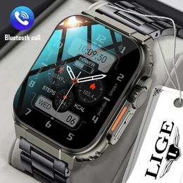 Lige Smart Watch Men 600 Ma buitenshuis sport Bracelet Bluetooth Oproep Waterdichte smartwatch damesondersteuning voor het opnemen van 240326