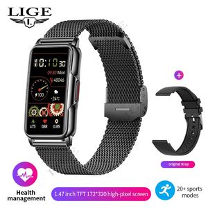 LUIK Smart Horloge Dames Heren Bluetooth Aangesloten Telefoon Muziek Fitness Sportarmband Slaapmonitor 1,47-inch Man Smartwatch Dames