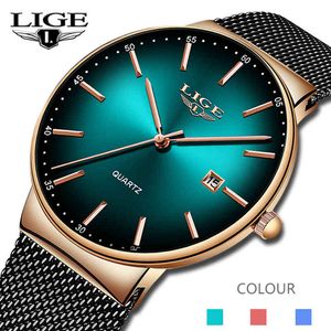 LIGE Sports Date Mens Horloges Topmerk Luxe Waterdichte Mode Cool Horloge Mannen Ultra Thin Dial Quartz Horloge Relogio Masculino Q0524