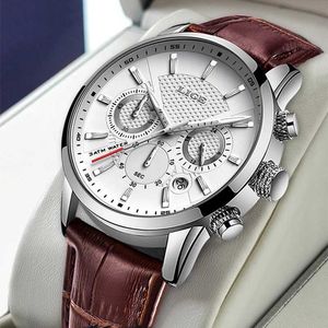 LIGE montre hommes mode Sport Quartz horloge hommes montres marque de luxe en cuir affaires étanche montre Relogio Masculino 210527