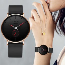 Lige vrouwen luxe merk horloge eenvoudige quartz dame waterdichte polshorloge vrouwelijke mode casual horloges klok reloj mujer 210527