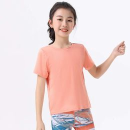 Lighing Shipping Printemps/été T-shirt à manches longues de sport pour enfants, haut à séchage rapide, basket-ball, course à pied, entraînement Fiess, vêtements de yoga pour filles, été