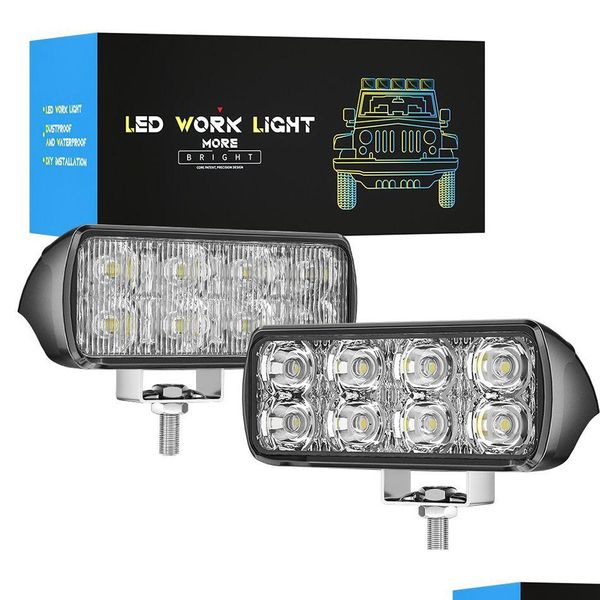 Barras de luz Luces de trabajo 8 LED Trabajo Lámpara intermitente brillante fuerte con soporte de montaje ajustable Coche impermeable Bb Cool Reflector Dro Otybt