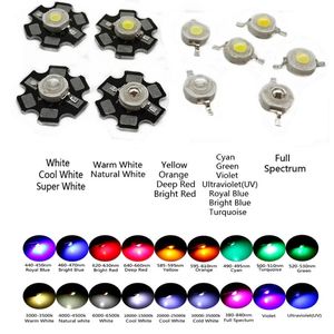 Perles Lumineuses 10-100PCS 3W Haute Puissance Led Blanc Chaud / Blanc Froid / Blanc Naturel / Rouge / Vert / Jaune Bleu Royal IR UV Pas De Pcb Ou 20mm Star Pcbv