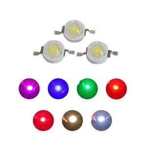 Perles lumineuses 100 pièces haute puissance LED puce projecteur lampe Diode 1W 3W 5W blanc chaud rouge vert bleu spectre complet