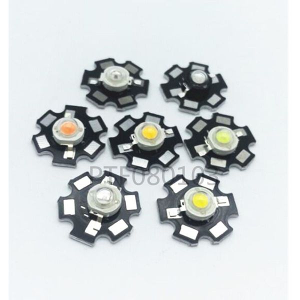 Cuentas de luz 10 unids/lote 3w/1w Chips Led lámpara de diodo cálido/frío/natural blanco/rojo/amarillo/azul/verde/UV para cultivo de acuario