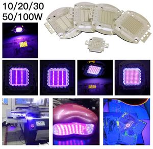 Cuentas de luz 10W 20W 30W 50W 100W LED Chip UV púrpura 395nm alta potencia COB iluminación 45ml lámpara para luces ultravioleta bombillas Chips