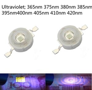 Lichte kralen 3W UV Paarse LED Ultraviolet bollen Lamp Chips 365nm 375nm 380nm 385nm 395nm 400nm 405nm 410nm 420 nm Hoog vermogen
