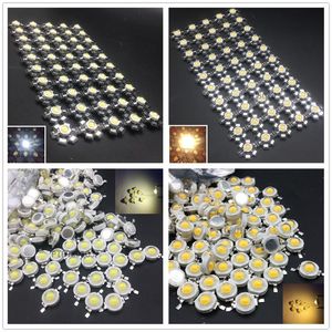 Lichte kralen 50 stks 100 stcs 1W 3W Hoog vermogen koelkast Wit 6000-6500K LED-lamplamp met 20 mm Star PCB