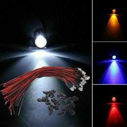 Perles lumineuses DC3-12V 3mm 5mm rouge/vert/bleu/blanc/jaune/RGB rose UV rond pré-câblé eau claire LED avec support en plastique