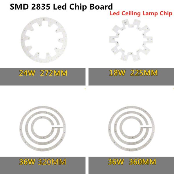 Cuentas de luz SMD2835 LED Chip PCB 12W 18W 24W 36W techo redondo reemplazar tubo retroadaptación placa de lámpara de aluminio para