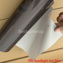 Film de teinte de phare de fumée auto-cicatrisante en TPU noir clair, taille de film de phare 0 3x10m rouleau 2568