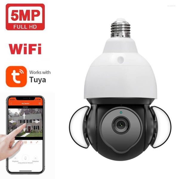 Bombilla Cámara Wifi Tuya Hogar inteligente Seguimiento Protección de seguridad Video vigilancia al aire libre Inalámbrico Ip Cctv