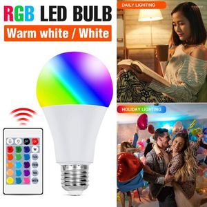 Ampoule RGB LED Lampe 220V E27 Smart Night IR Télécommande 20W 25W Dimmable Home Decor