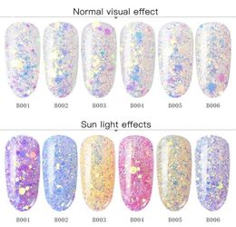 Licht Kameleon Kleur Veranderende Nagel Glitter Pailletten Kleurrijke Sparkly Manicure DIY Nail Art 3D Decoratie holografische Glitter art7825373