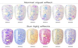 Lichte kameleon kleur veranderende nagel glitter pailletten kleurrijke sprankelende manicure diy nagel art 3d decoratie holografische glitter art8227215