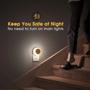 Lichte controle sensor LED Night Light US/EU-plugwandlamp voor badkamer slaapkamer huis keuken corridor energiebesparende nachtlampje