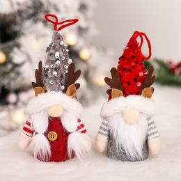 Muñeco ligero sin rostro, juguete colgante para árbol de decoraciones navideñas, adornos colgantes de Navidad, fiesta festiva, regalos de Navidad para el hogar