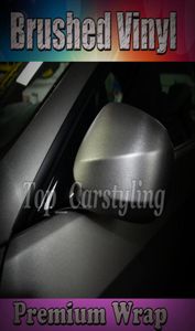 Film vinyle en acier brossé gris clair, autocollant d'enveloppe de voiture avec canal d'air, feuilles d'enveloppe de véhicule en aluminium brossé 152x30mRoll 5ftx988508159
