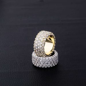 Bagues de luxe hip hop pour hommes, bijoux légers, plaqué or massif 10k, entièrement glacé, diamant Cz, 2023