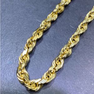 Joyería ligera, venta al por mayor, cadena de cuerda de oro Real de Hip Hop Au750, oro sólido de 18k, corte de diamante, 5,5mm, 6mm, 12mm, 16mm, cadena de cuerda gruesa