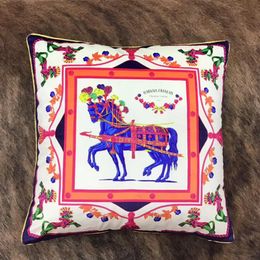 Ligero Lujo 45 * 45 cm Funda de almohada Almohada cuadrada impresa Pop Horse Textura de terciopelo súper suave Sofá Cojín decorativo Almohada lumbar Cojín 2023071905