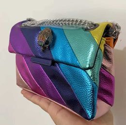 Luxe léger et sens élevé Kurt Geiger London Kensington Mini PUl Leather Rainbow Cross Body Bag and Purse Luxury Shoulder Small Messenger2023