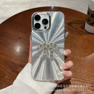 Luxury Luxury Aurora Sparkling Powder with Diamonds iPhone 14Promax Téléphone Case iPhone 15 Internet Celebrity 13 New 12 femmes