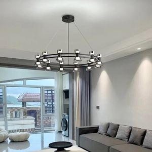 Lumière de luxe lustre créatif cuivre verre atmosphère salon salle à manger chambre lampe simple ronde lampes design postmodernes