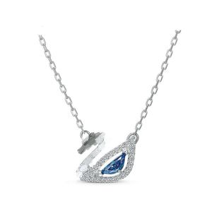 Collier de battement de diamant de luxe léger 14K swkarovbskif or dames pendentif cygne collier de créateur Y2K bijoux cadeau de saint valentin de haute qualité