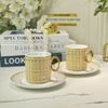 Tasse à café et soucoupe en porcelaine de style européen de luxe léger tasses en céramique mosaïque verres