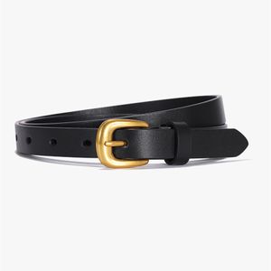 Ceinture de première couche de luxe légère Niche en cuir de vachette Ceinture en cuir à la mode classique Les femmes peuvent être coupées et décorées avec All-Match