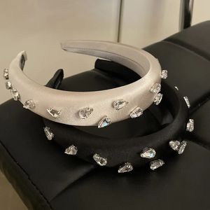 lichte luxe zware industrie Tsjechische diamantdruppel zijden spons verhoogt haarband vrouwelijk dagelijks hoofdband haaraccessoires vrouwelijk 240119