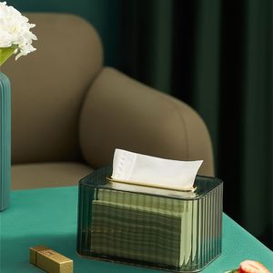 Lumière luxe salon Table basse créative haut de gamme dessin boîte moderne acrylique rouleau papier tissu stockage 220611