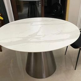 Table basse en marbre naturel luxe léger concepteur de table basse blanche irrégulière