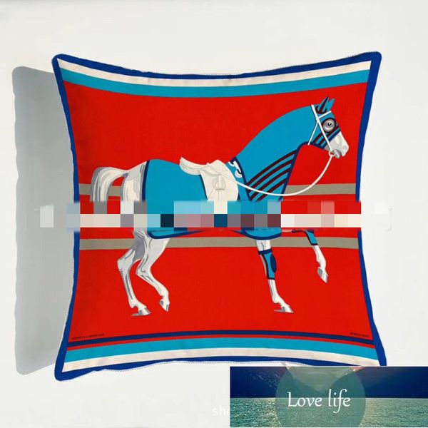 Housse de coussin carrée en velours hollandais, nouveau modèle de luxe léger, série cheval, Super doux, décoration de salle d'échantillon, impression