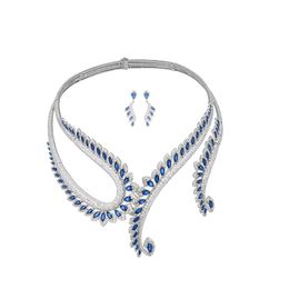 Collar de collar personalizado de lujo de lujo Collar de diseñador Collar de joyería Doble Gemstone PROM COLETA DE PROMA AMORA