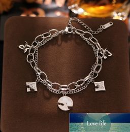 Bracelet de ventre de porc de luxe léger pour femmes, Design japonais et coréen haute définition, coquille blanche, Bracelet en acier titane creux
