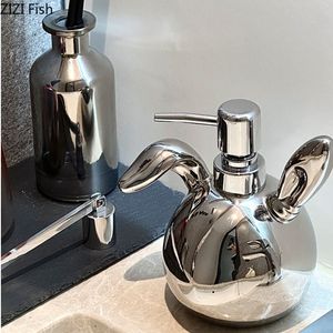 Lichte luxe konijnenzeepdispenser en zeepgeresp Set badkamer hotel keramische hand washandfles thuis badkamer accessoires set