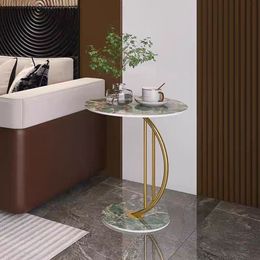 Lichte luxe rotsplaat klein rond bureauboek thee salontafel console hal ontwerp hoekmeubilair voor woondecoratie
